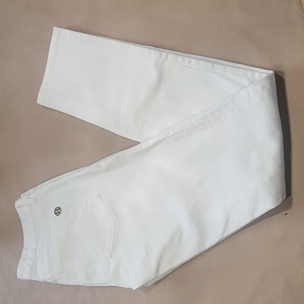 Tory Burch Size 26 White Super Skinny Jeans, Excellent Used Like New Condition